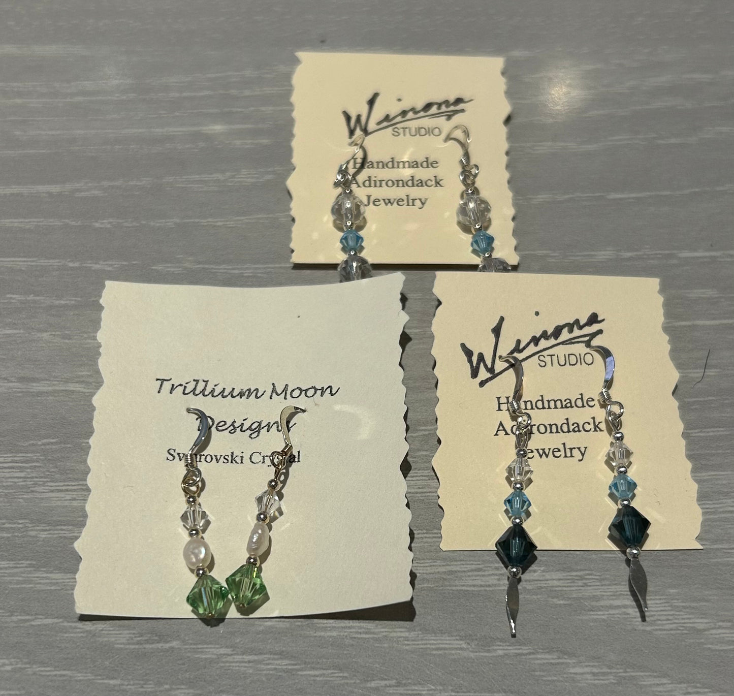 Earrings--Crystals, Dangle, Several colors (Winona Studio)