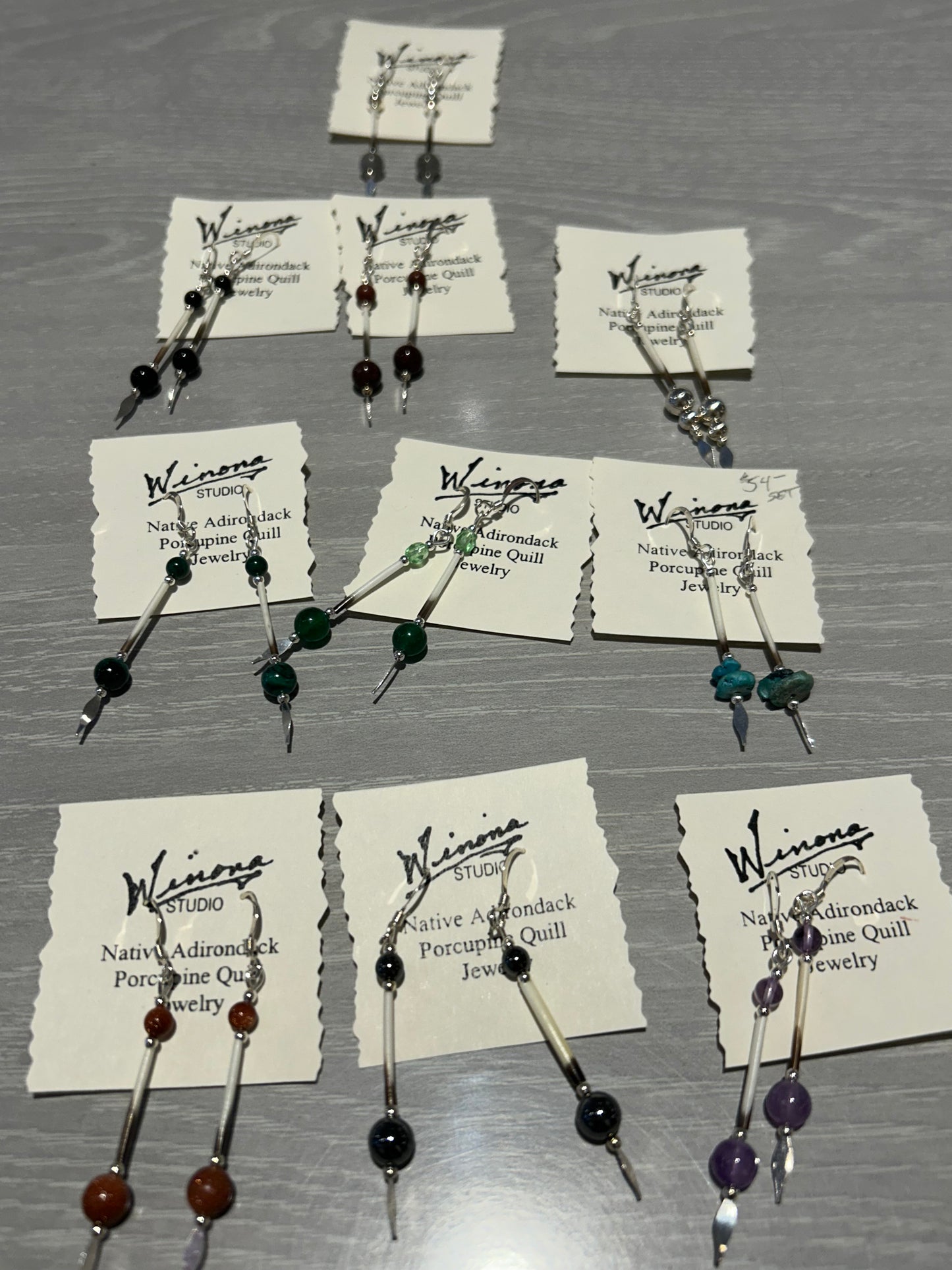 Earrings--Porcupine Quill, Dangle, SINGLES, Several colors (Winona Studio)