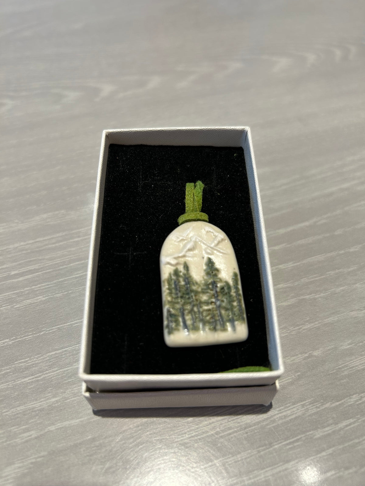 Necklace--Corded, Ceramic, Conifer Woodland (Sticks and Stones)