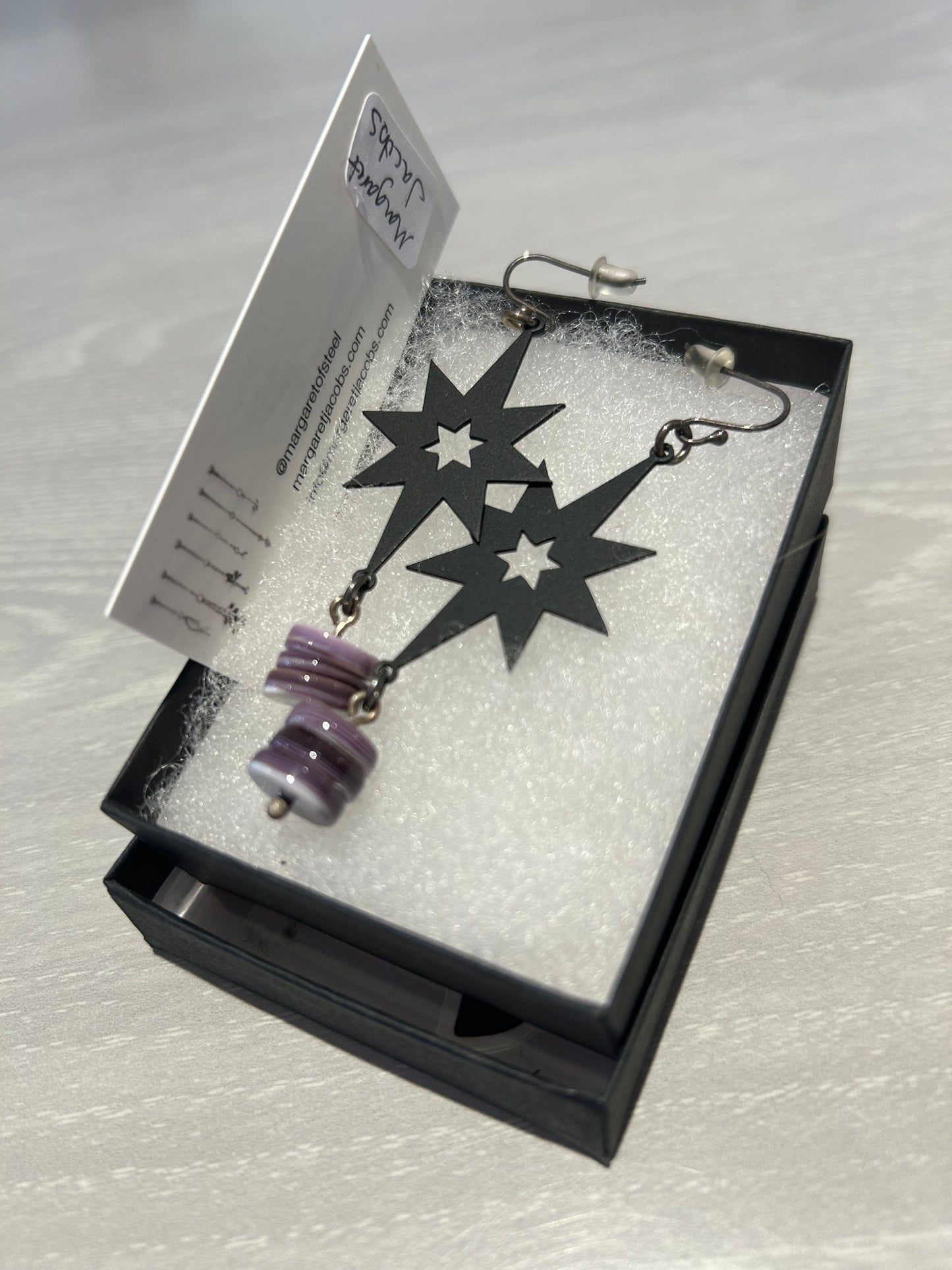 Earrings--North Star, Steel-Many Colors (Margaret Jacobs)