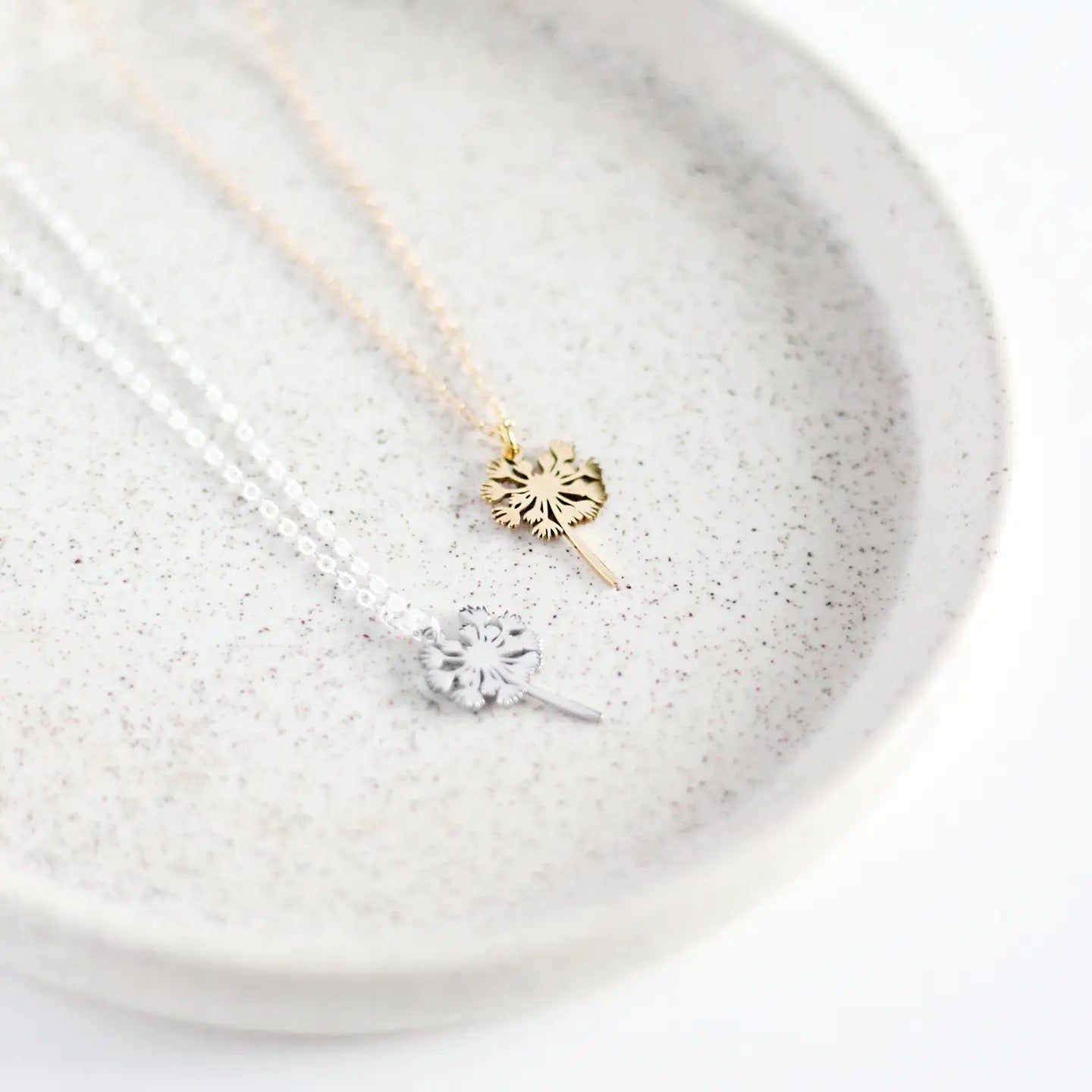 Necklace--Dandelion, Gold or Silver-Plated (Birch Jewellery)