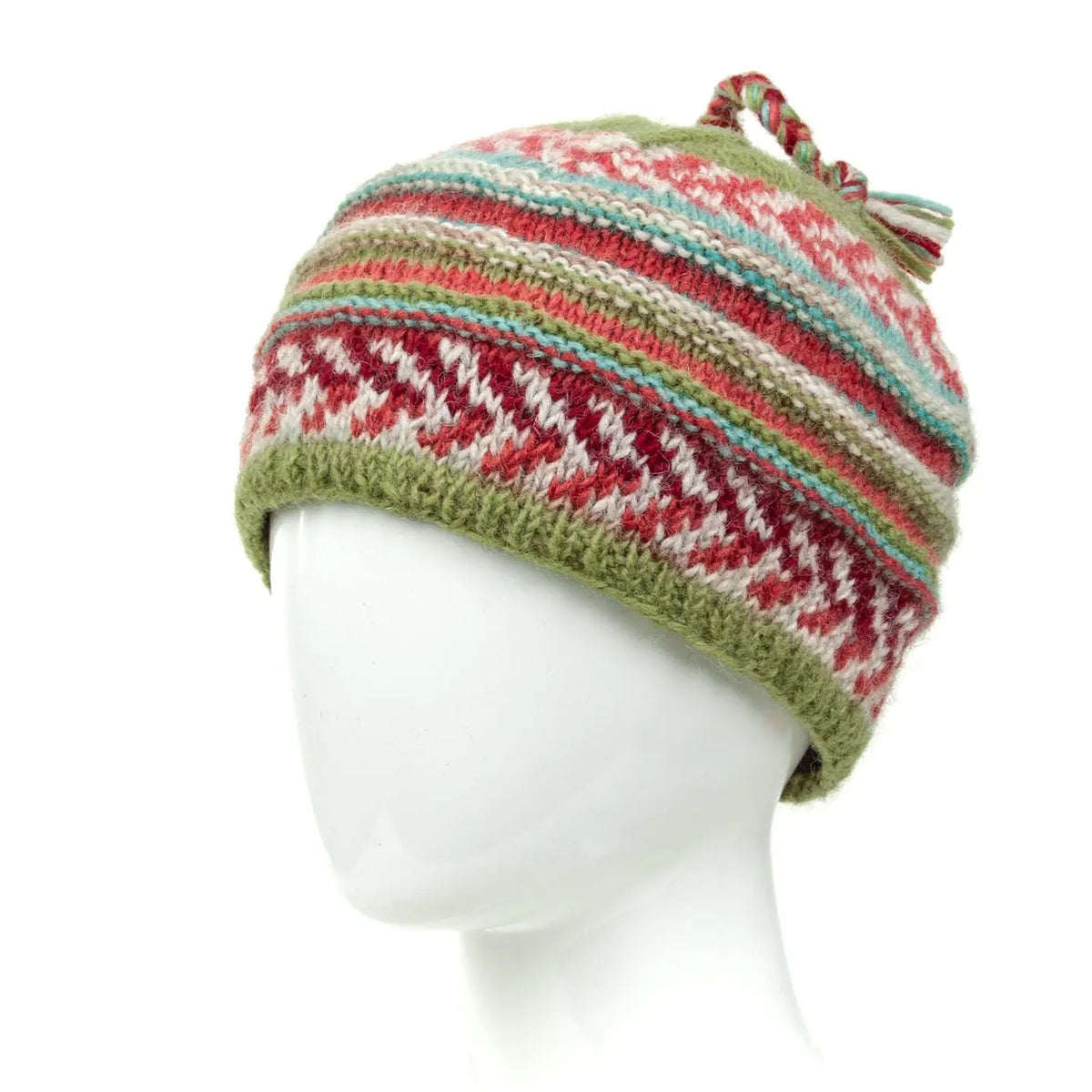 Hat--"Nina"--Striped, Grey OR Clay (Lost Horizons Knitwear)