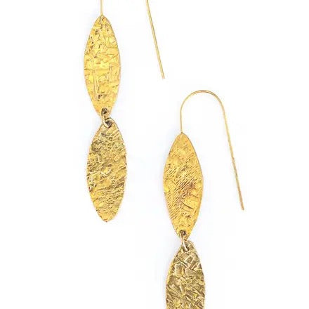 Earrings--"Luz", Dangle, Brass (Fair Anita)