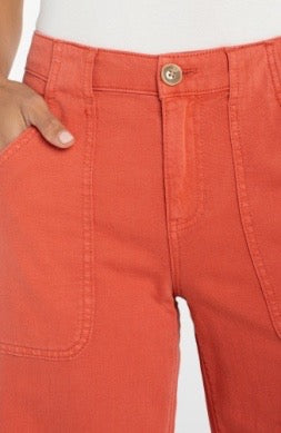 Jeans--"Stride", Crop, Wide Leg, Red Clay (Liverpool LA)