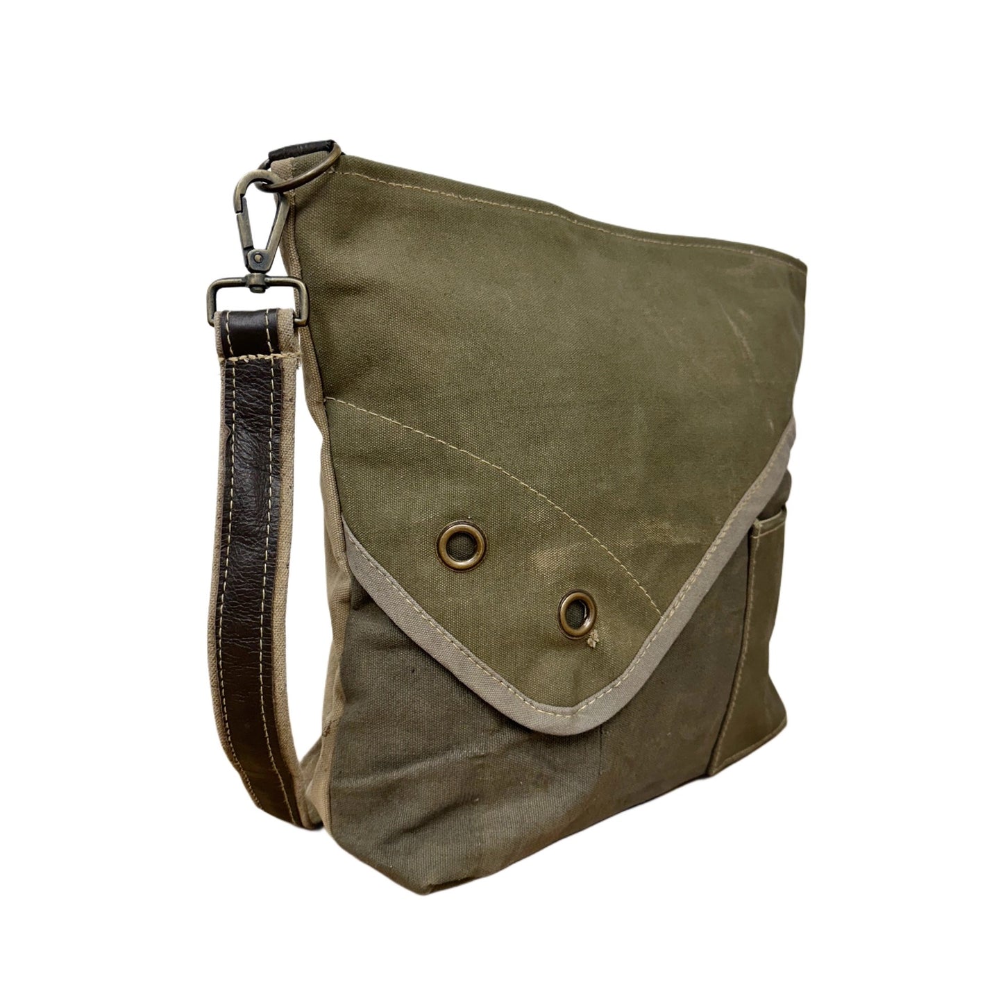 Bag--Crossbody, Recycled Military Tent--MEDIUM (Vintage Addiction)