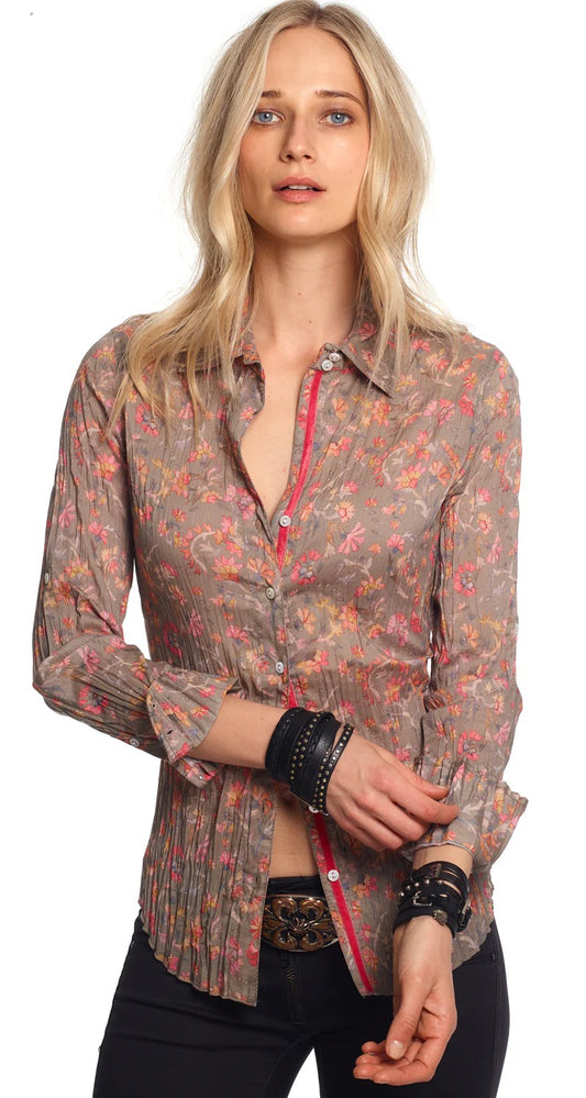 Shirt--"Moroccan Floral", Crinkle cloth, Soft Floral (Cino)