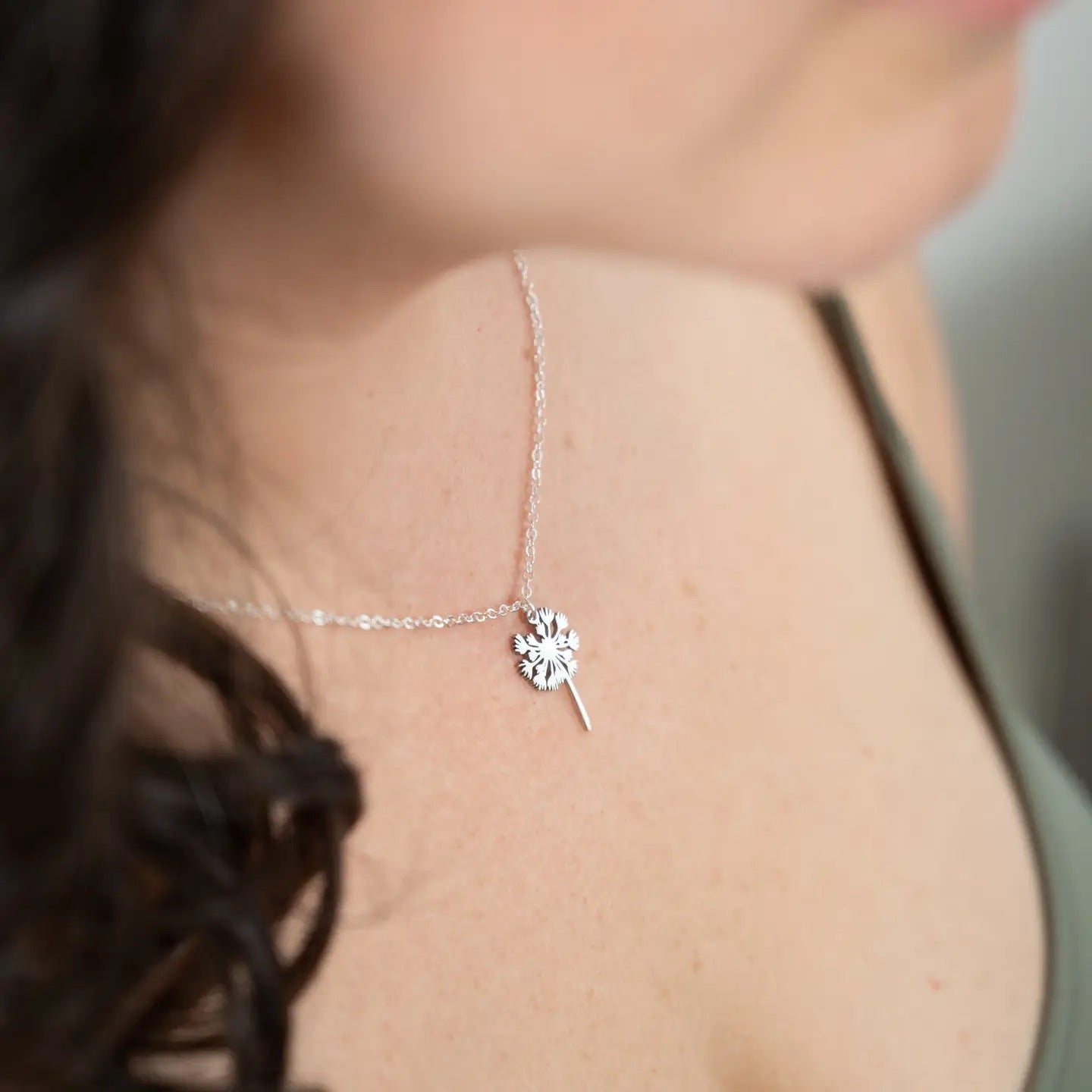 Necklace--Dandelion, Gold or Silver-Plated (Birch Jewellery)