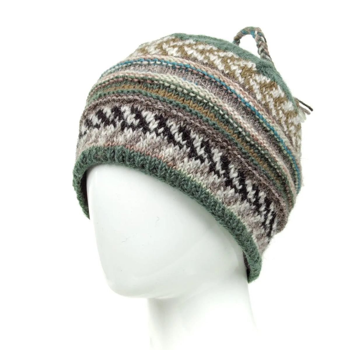 Hat--"Nina"--Striped, Grey OR Clay (Lost Horizons Knitwear)