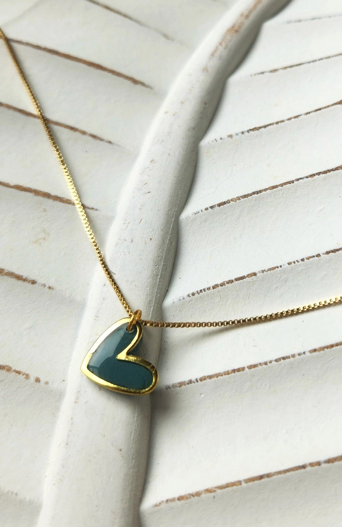 Necklace--Heart, Gold-Plated, 6 Colors (Twig & Rue)