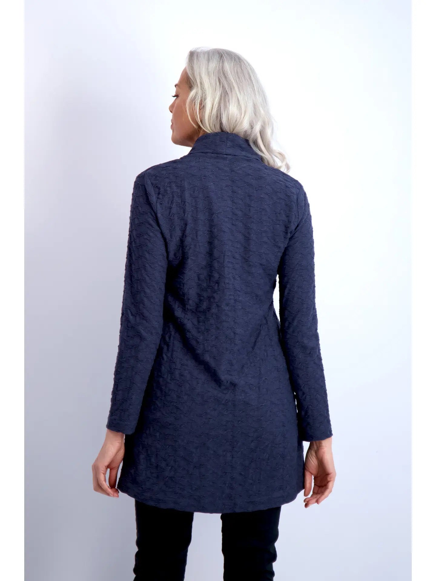 Top--"Lamerton" Weave, Tunic, Long-Sleeve, Air Force Blue (Komil)