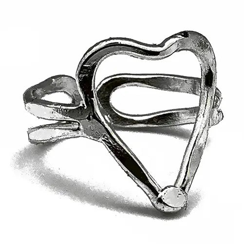 Ring--Wire, Adjustable, Silver-Plated Brass, 2 Pattterns (Anju)