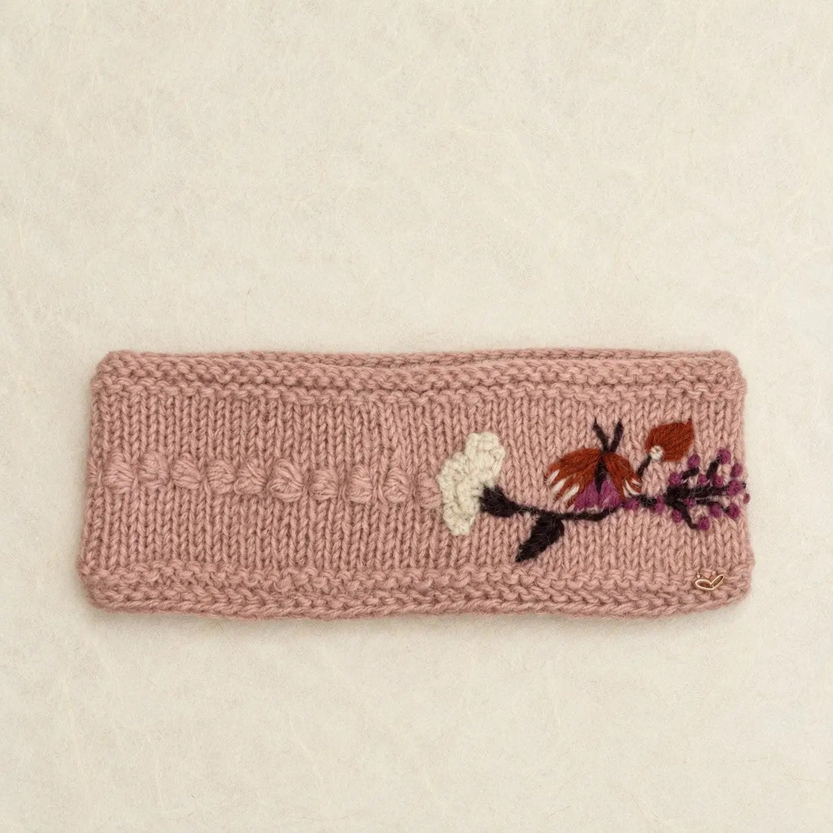 Headband--"Floral", Wool--Rose (By Many Hands)
