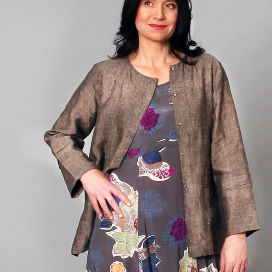 Jacket--"Inti", Long-Sleeved, Linen, Wheat (Little Journeys)