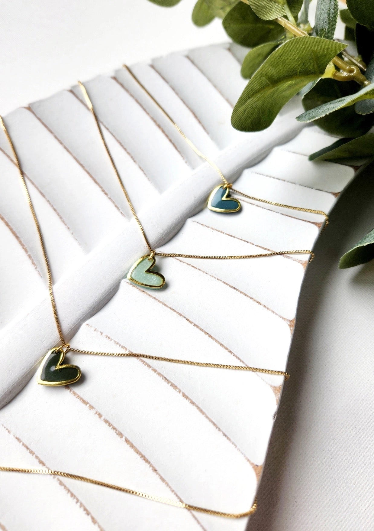Necklace--Heart, Gold-Plated, 6 Colors (Twig & Rue)