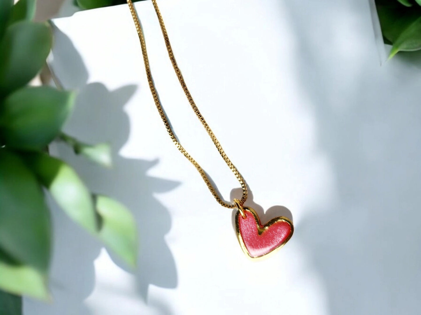Necklace--Heart, Gold-Plated, 6 Colors (Twig & Rue)