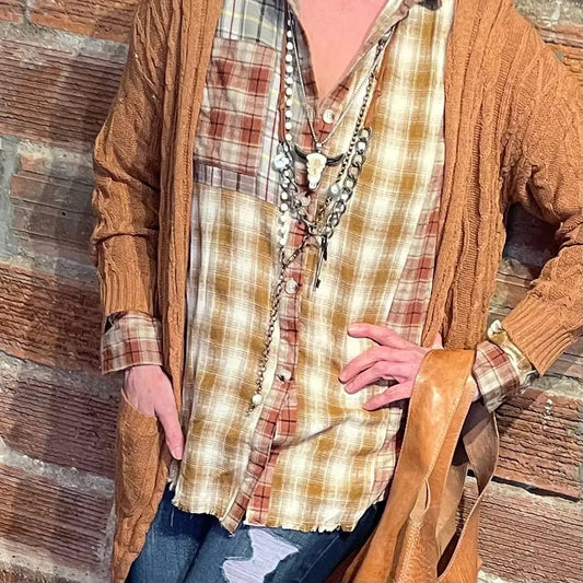 Shirt--"Patchwork", Plaid, Flannel, 2 Versions (Bohemian Grace / Grace & Grit Living)