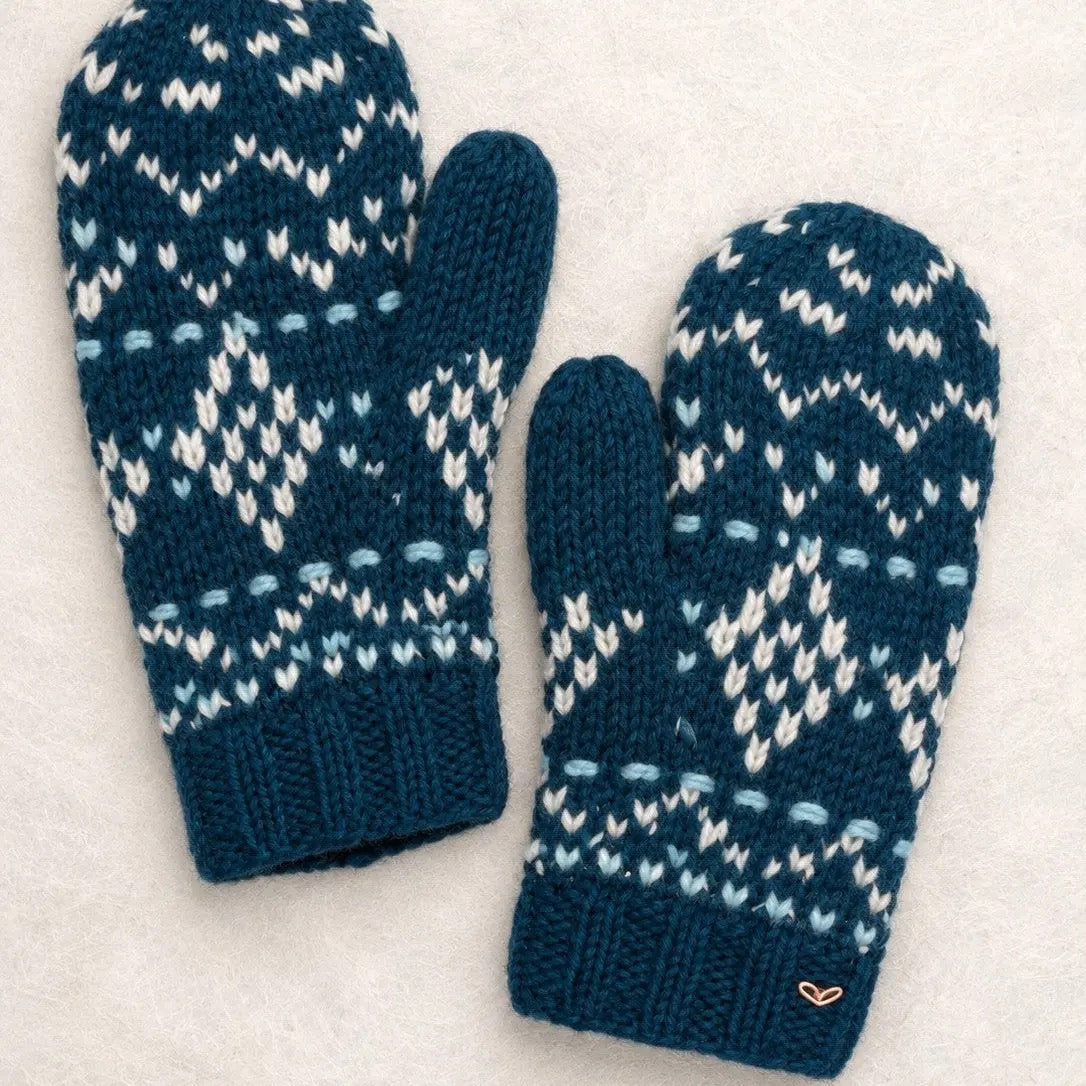 Mittens--"Fair Isle", Wool --Blue Teal (By Many Hands)