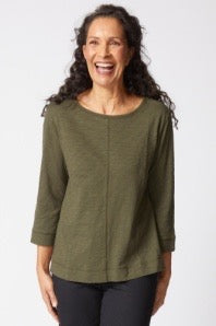 Top--Crew, 3/4 Sleeve, Forest Green (Habitat)