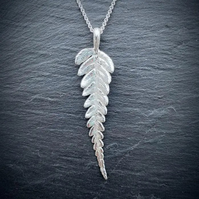 Necklace--Fern, Silver (Morning Moon)