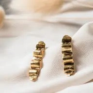 Earrings--"Wave" Studs, Gold-Plated (Tilly Doro)