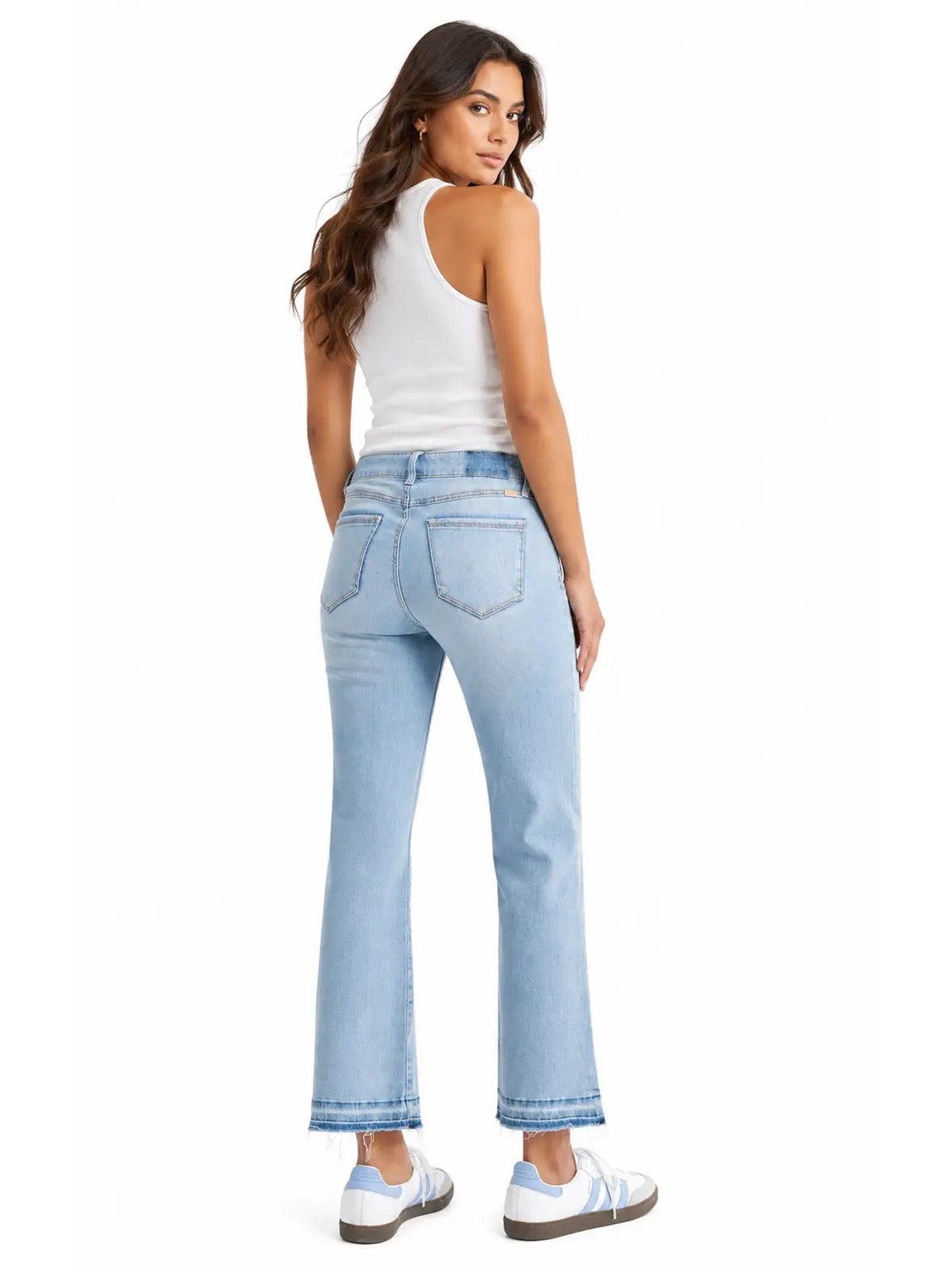 Pants--Denim, Mini Boot Cut, Mid Rise, Released Hem, "Harmony" (1822 Denim)