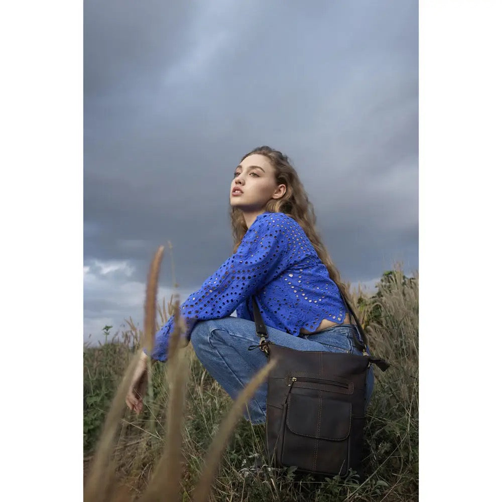 Bag--"Montana Peak", Crossbody, Leather, Brown (Myra Bag) (Copy)