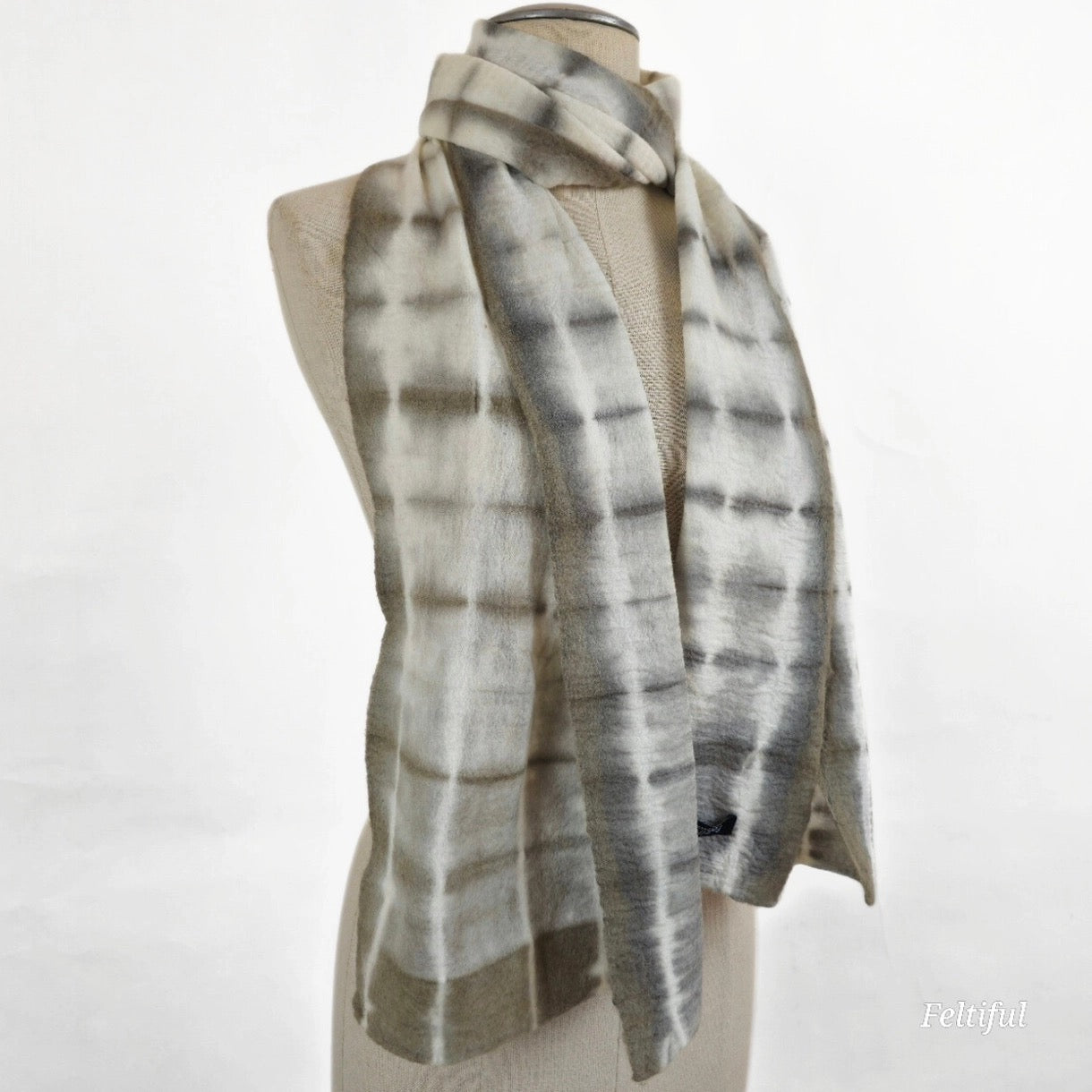 Scarf--"Birchbark", Felt-Chiffon (Feltful)