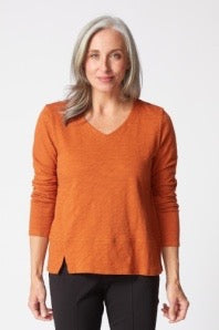 Top--V-neck, Long Sleeve, "Paprika" (Habitat)