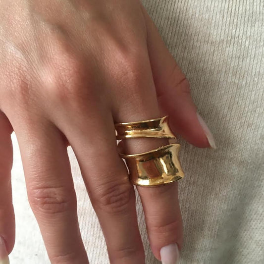 Ring--"Wide Wrap", Silver-Plated Brass/Gold-Plated Brass OR Brass (Volare)