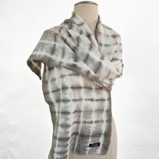 Scarf--"Birchbark", Felt-Chiffon (Feltful)