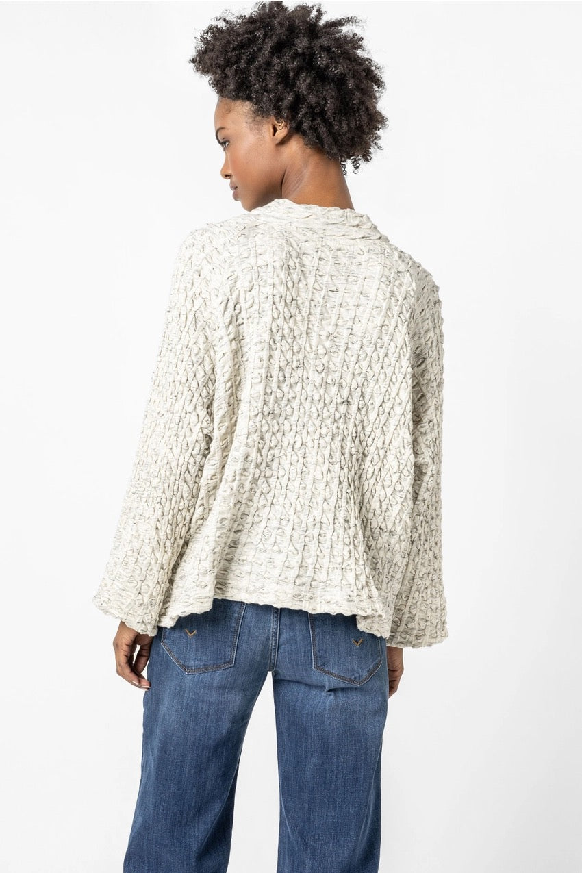 Top--Marled, Waffle, Long-Sleeve, Cream (Komil)
