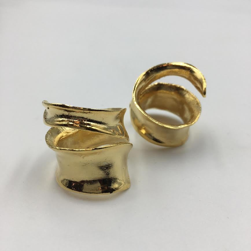 Ring--"Wide Wrap", Silver-Plated Brass/Gold-Plated Brass OR Brass (Volare)
