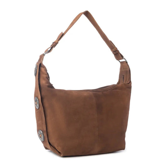 Bag--"Rustwood", Shoulder, Suede, Brown (Myra Bag)