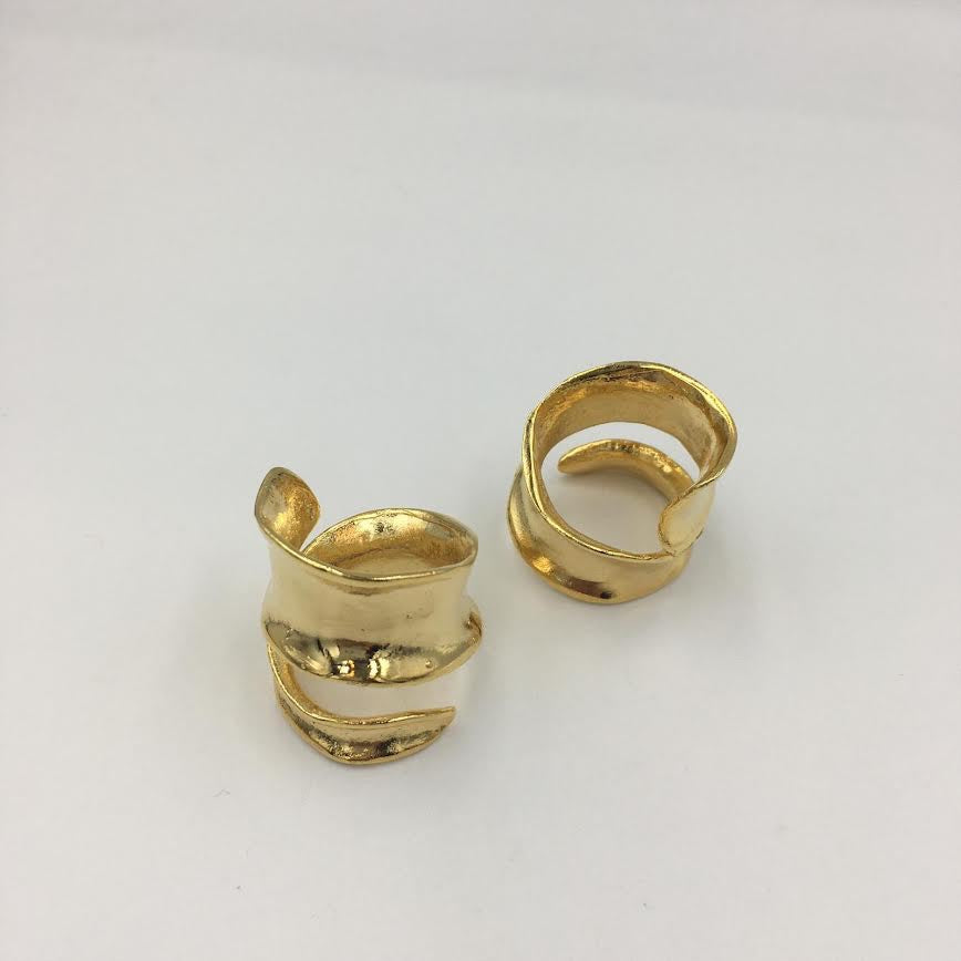 Ring--"Wide Wrap", Silver-Plated Brass/Gold-Plated Brass OR Brass (Volare)