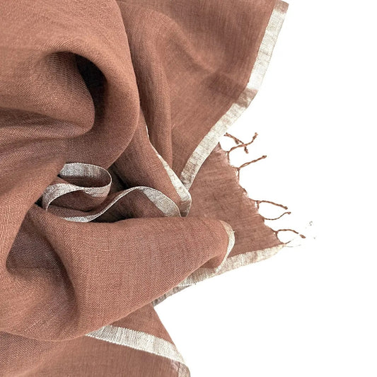 Shawl--Gilt Edge, Linen, Russet