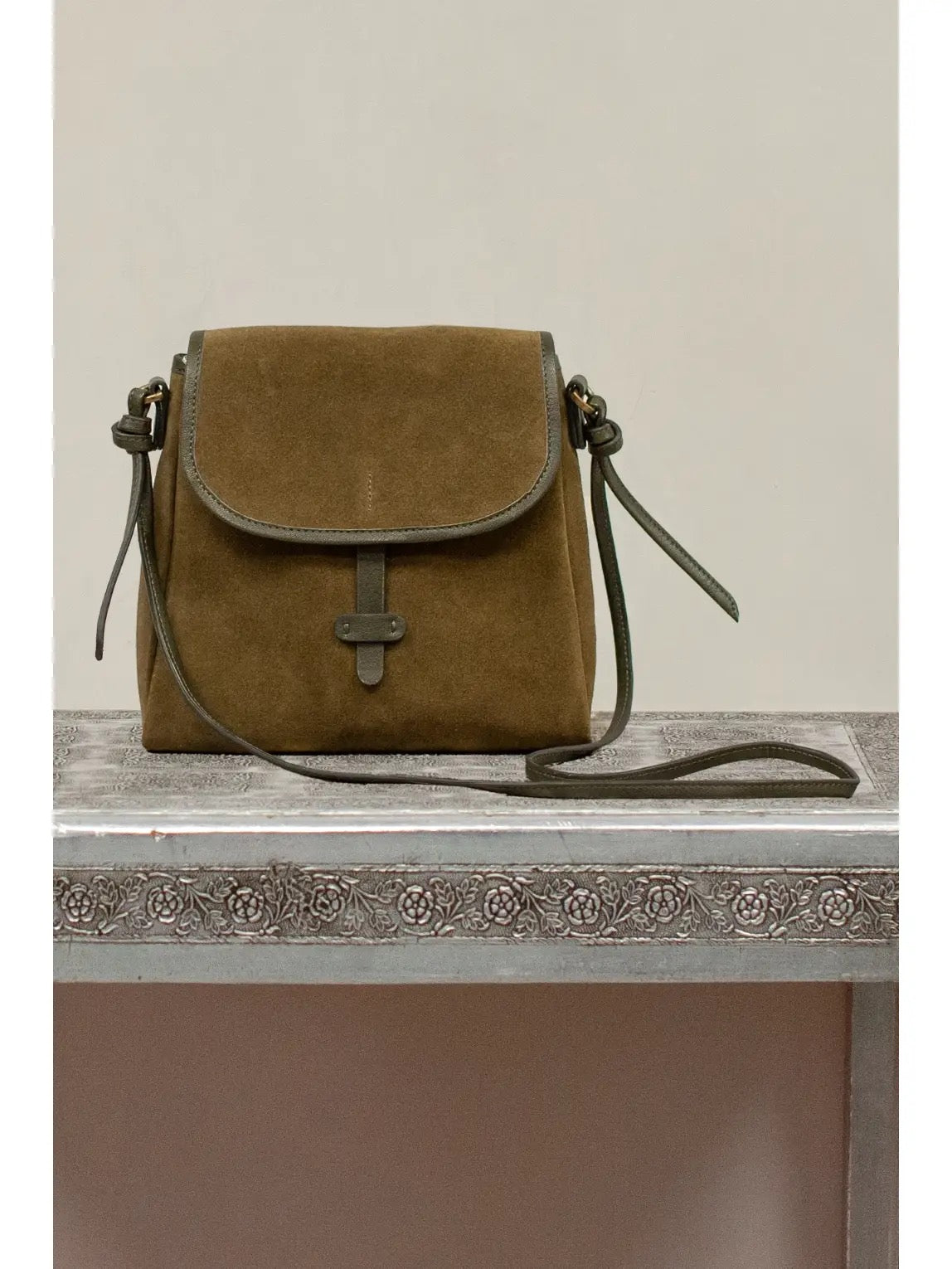 Bag--"Freja", Suede, Camel OR Olive (Karyn SEO)