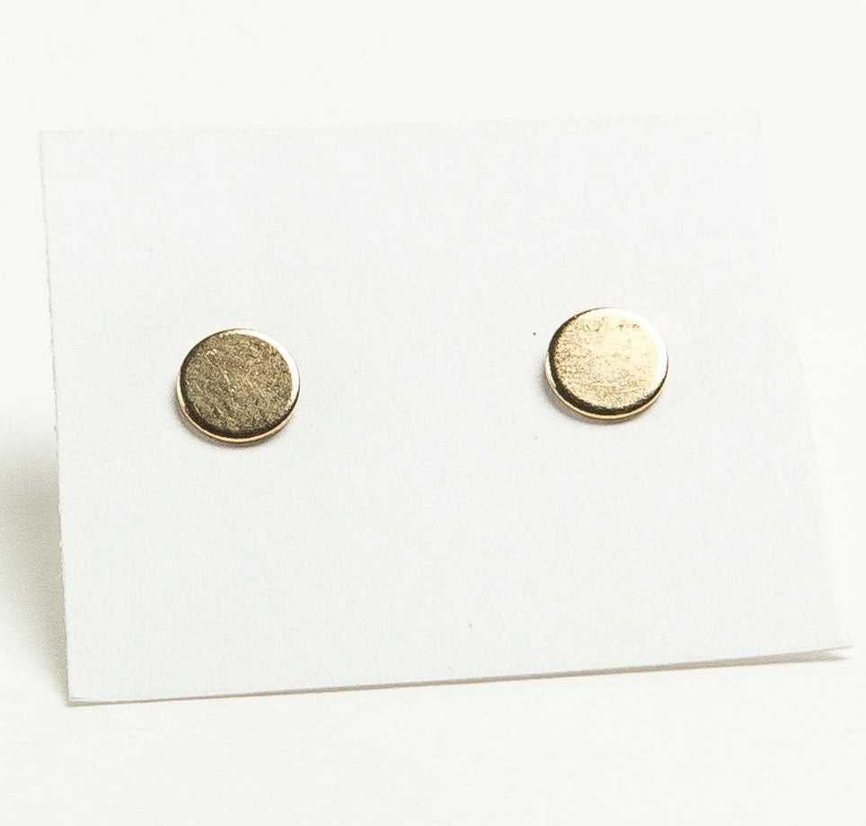 Earrings--"Mini Discs", Gold-Plated, Studs (Tilly Doro)