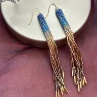 Earrings--Ombre Tassels, Beaded, 5 Colors (Mayana)