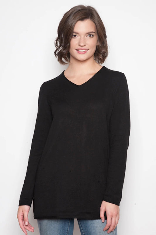 Sweater--V Neck, Cotton-Cashmere, 2 Colors (Echo Verde)