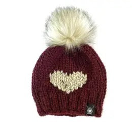 Hat--"Big Heart", Beanie, Wool-Knit, Many Colors (NickiChicki)