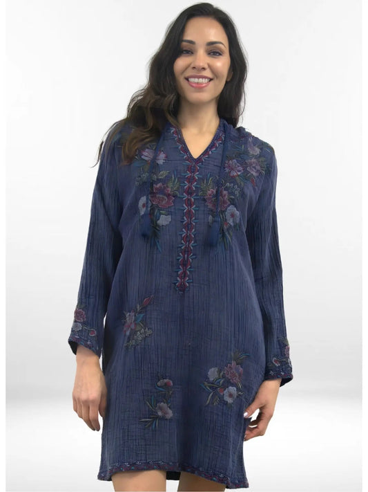 Dress--"Joline", Embroidery, Cotton, Deep Navy (Caite & Kyla)