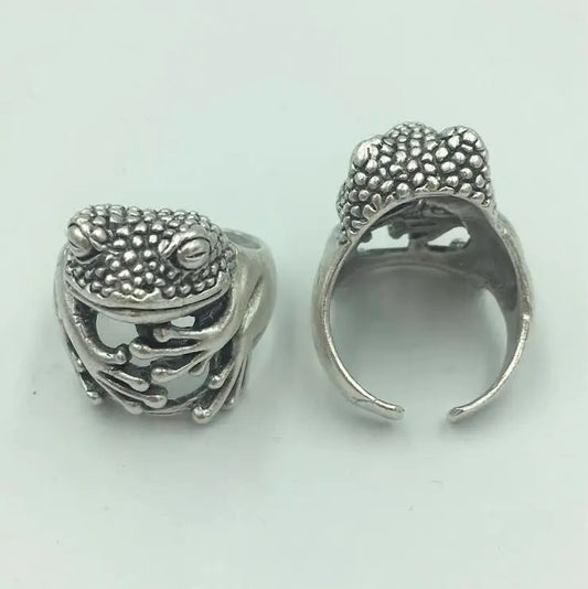 Ring--"Frog", Silver-Plated Brass (Volare)