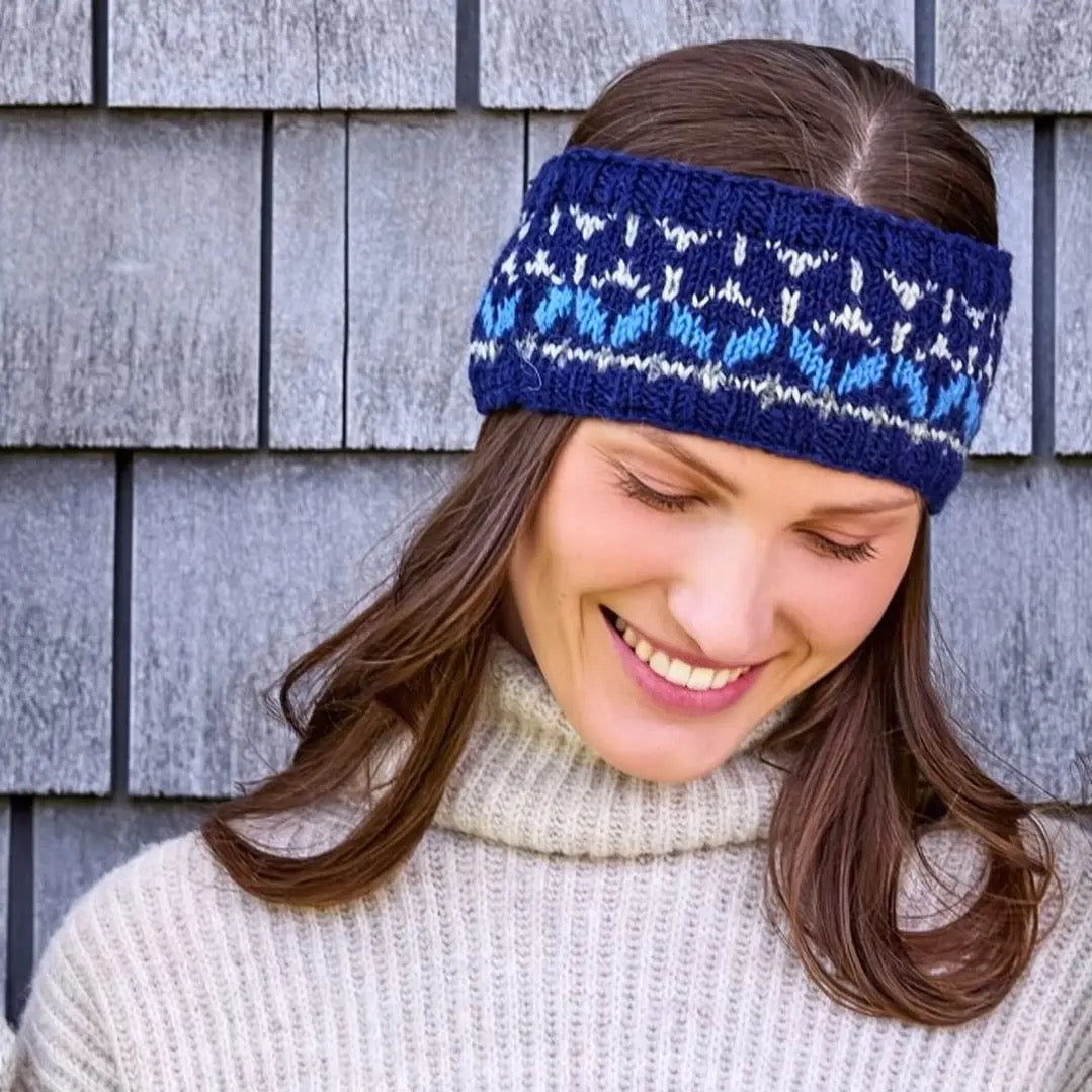 Headband--"Freya", Wool--Blues (By Many Hands)