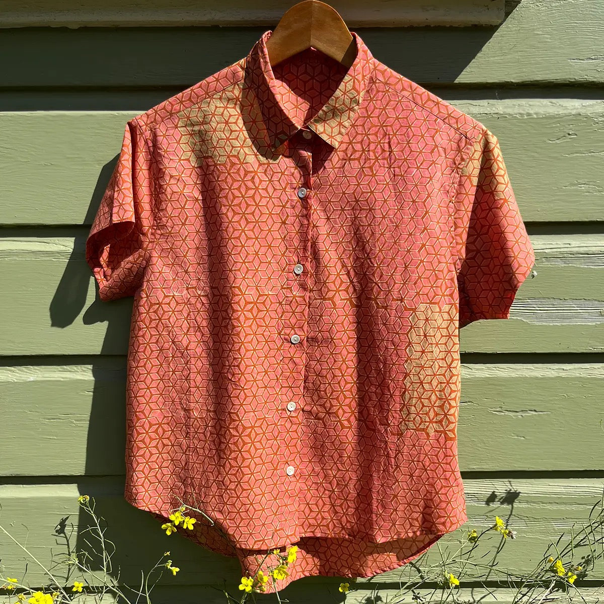 Blouse--"Mumbai", Short Sleeved, Orange (Little Journeys Chicago) (Copy)