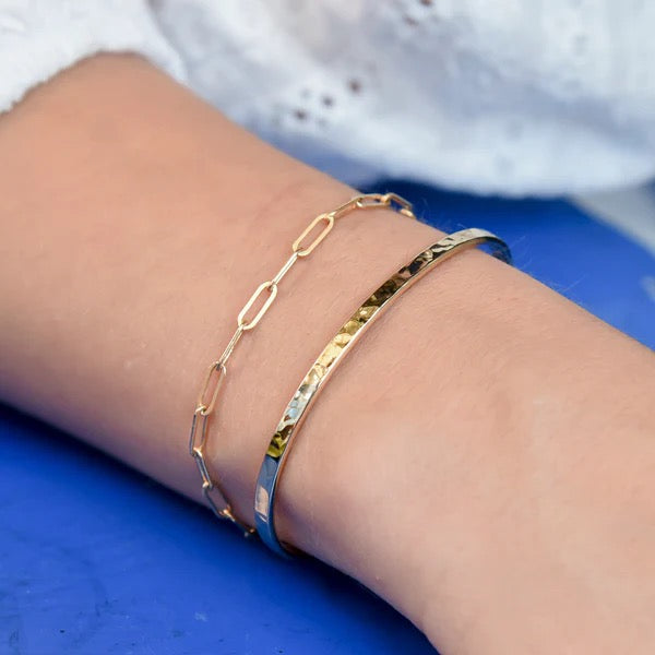 Bracelet--Cuff, Hammered, Brass (Tilly Doro)