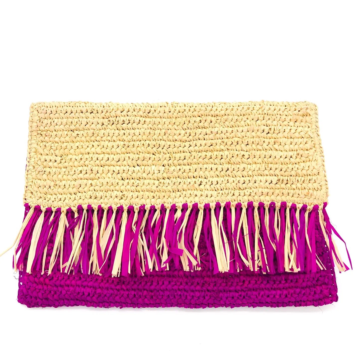 Clutch--Raffia, Striped or Fringe, Many Colors (Shebobo)