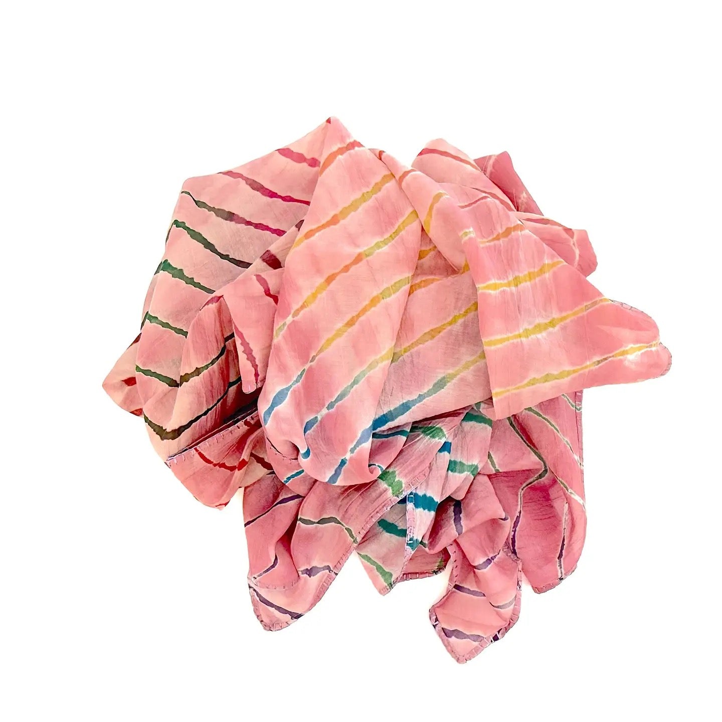 Scarf--Shibori, Cotton-Silk, Dusty Rose (Marigold Row)