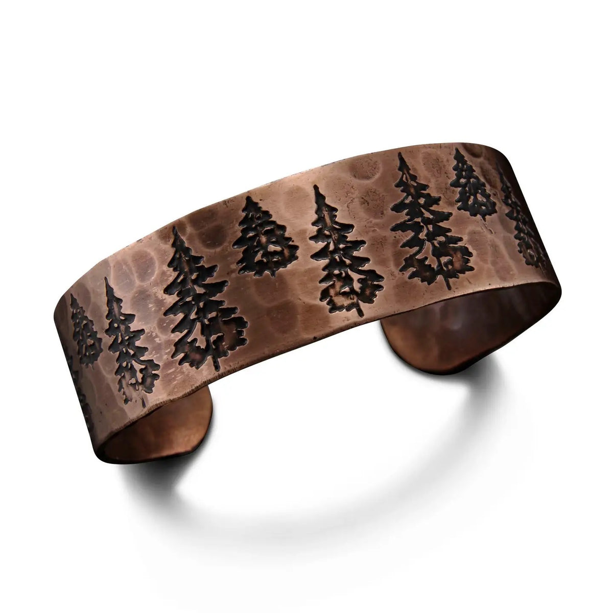 Bracelet--Copper, Cuff, Engraved, Conifers (Anju)