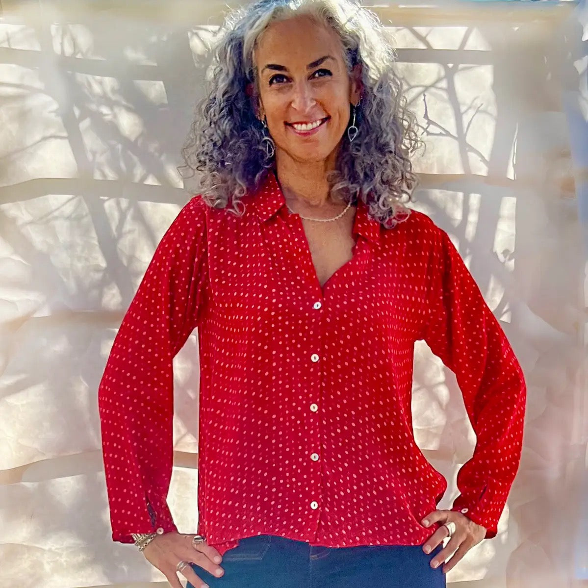 Shirt--Polka Dot, Long Sleeves, Red (Little Journeys)