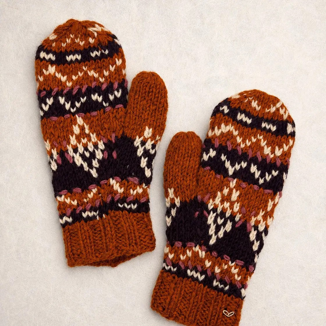 Mittens--"Alpine", Wool--Rust (By Many Hands) (Copy)